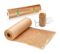 SZSYumUnion - Rollo de papel de embalaje acolchado con diseño de panal, embalaje perforado, envoltura de embalaje para mudanzas de casa, envío rompible, alternativa de Plástico de burbujas (30cmX90m)