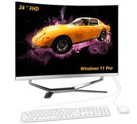 SZTPS Ordenador Todo-en-Uno de 23,8 Pulgadas i5 Ordenador de Escritorio, Procesador de 8 núcleos, 16 GB de RAM, 256 GB SSD, WiFi, Bluetooth WiredTeclado y ratón, Windows 11 Pro AIO PC (Panel Curvado)