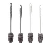 Sztqqing Cepillo Largo De Silicona Para Botellas De Agua, Adecuado Para Recipientes Con Cuello Estrecho, Botellas De Deporte, Cristalería, Juego De 4 Piezas, 28 Cm Y 32 Cm De Longitud, Gris, Blanco