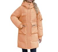 szvbofueck Abrigo de invierno largo para mujer, abrigo con capucha, cuello alto, abrigo acolchado, a prueba de viento, abrigo de entretiempo, chaqueta térmica de manga larga, chaqueta de ocio