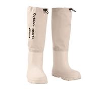 szvbofueck Botas de goma para niños pequeños, botas de lluvia impermeables con reflectores, botas ligeras antideslizantes para niños, para días húmedos, jugar al aire libre, beige, 33 EU