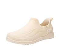 szvbofueck Botines para mujer, botas cortas de verano, impermeables, antideslizantes, monocolor, ligeras, planas, cómodas, para exteriores, barro, jardín, 35-39 eus, beige, 36 EU