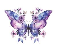 szvbofueck Butterfly Flower Wall Sticker Removable Vinyl Peel & Stick Suitable For Living Room Bedroom Decorative Wall Decoration Wall Landscaping Decorative Wall Stickers Colgantes (Purple, One Size)