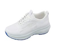 szvbofueck Cómodas zapatillas de entrenamiento para mujer, zapatillas de deporte para interiores, extraanchas, fondo suave, zapatillas deportivas ligeras y transpirables con cordones, zapatillas de