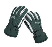 szvbofueck Guantes de piel para mujer, invierno, para hombre y mujer, invierno, resistentes al frío, engrosados, pantalla cálida, antideslizantes, impermeables, guantes guisados de plumas rojo (verde