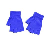 szvbofueck Guantes para mujer con pantalla táctil de invierno medio dedo guantes sin dedos para adultos Guantes largos negros (azul, talla única)