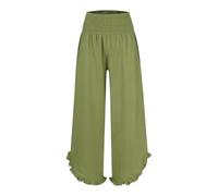 szvbofueck Pantalones de lino para mujer, pantalones casuales de cintura alta, algodón y lino, cómodos pantalones de tela monocolor, muselina, pantalones de playa transpirables, pantalones de playa al