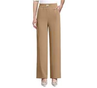 szvbofueck Pantalones de pierna recta para mujer, pantalones de salón con bolsillos, pantalones de ocio, elegantes, pantalones palazzo, cintura media, pantalones básicos de oficina, pantalones