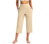 szvbofueck Pantalones de yoga para mujer, 3/4, pantalones deportivos de tallas grandes, opacos, pantalones de chándal ligeros, control abdominal, pantalones de fitness, cintura alta, pantalones rectos