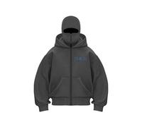 szvbofueck Sudadera con capucha con cremallera para mujer, chaqueta de invierno térmica para montañismo con doble capucha, chaqueta de peluche y bolsillos, sudadera con capucha extragrande Y2K con