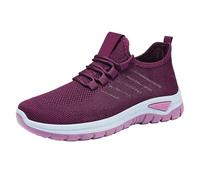 szvbofueck Zapatillas de correr para mujer con suela antideslizante, zapatos deportivos de malla, transpirables, ligeros, antideslizantes, cómodas, morado, 37 EU