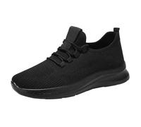 szvbofueck Zapatillas de deporte de malla para hombre, zapatillas con cordones, zapatillas deportivas, Negro , 45 EU