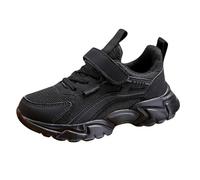szvbofueck Zapatillas de deporte para niños, ligeras y transpirables, elegantes, suelas antideslizantes, zapatillas de tenis, cómodas zapatillas de fitness anchas, unisex para niños, Negro , 28 EU