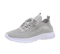szvbofueck Zapatillas deportivas de malla para mujer, transpirables, ligeras, cómodas, informales, suaves, cómodas, para correr en la calle, gris, 37 EU