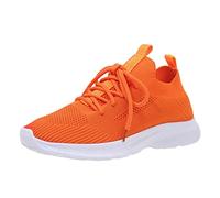 szvbofueck Zapatillas deportivas de malla para mujer, transpirables, ligeras, cómodas, informales, suaves, cómodas, para correr en la calle, naranja, 38 EU