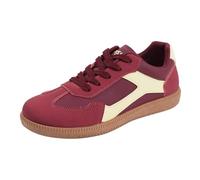 szvbofueck Zapatillas deportivas de tenis para mujer, estilo retro, zapatillas de skate, zapatillas clásicas, con cordones, suela de goma, antideslizantes, para tiempo libre, rojo, 42 EU