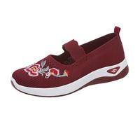 szvbofueck Zapatos ortopédicos para mujer, zapatos deportivos de verano, antideslizantes, de malla, transpirables, informales, cómodos, para correr, trekking ligeros, rojo, 41 EU