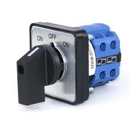 SZW26-20 20A ON OFF ON Interruptor de leva bifásico de 64x64 mm - Selector rotativo plateado for control eléctrico(D202.2 ON OFF ON 64)