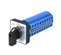 SZW26/LW26-20 Interruptor selector universal de leva de transferencia de 20 A, 3 posiciones, 36 terminales, encendido-apagado-encendido, 64 x 64, 48 x 48 mm, panel(ON OFF ON 48X48mm)