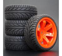 Szwaldaper 4 Llantas de Goma RC de 26 mm, hexágono Interior 12, Escala 1:10, for HSP, HPI, Sprint 2 Drift RS4 On Road 4WD (704-8002)