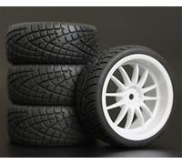 Szwaldaper 4 Llantas de Goma RC de 26 mm, hexágono Interior 12, Escala 1:10, for HSP, HPI, Sprint 2 Drift RS4 On Road 4WD (6031W-8001)