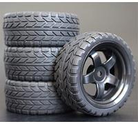 Szwaldaper 4 Llantas de Goma RC de 26 mm, hexágono Interior 12, Escala 1:10, for HSP, HPI, Sprint 2 Drift RS4 On Road 4WD (6030-6017)