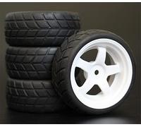 Szwaldaper 4 Llantas de Goma RC de 26 mm, hexágono Interior 12, Escala 1:10, for HSP, HPI, Sprint 2 Drift RS4 On Road 4WD (6034-6083)