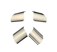 Szwaldaper 4 Pegatinas Decorativas for Volante de Acero Inoxidable, for Ford, For Focus 2 MK2 2005-2011, For KUGA, For C-MAX Auto Accessories Pegatina para Volante(Silver)