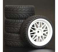 Szwaldaper 4 Piezas 1/10 neumáticos de Goma for Coche Carreras RC, Llantas for Ruedas Carretera, for HSP, for HPI, diámetro Pieza 65 mm, 94123-94122 (1012-8002)