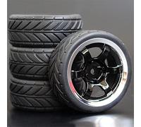 Szwaldaper 4 Piezas 1/10 neumáticos de Goma for Coche de Carreras RC, Llantas for Ruedas de Carretera, HSP HPI RC, diámetro de Pieza de Coche 65 mm, neumáticos 94123-94122 (1002-6086)