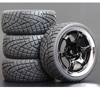 Szwaldaper 4 Piezas 1/10 neumáticos de Goma for Coche de Carreras RC, Llantas for Ruedas de Carretera, HSP HPI RC, diámetro de Pieza de Coche 65 mm, neumáticos 94123-94122 (1002-8001)