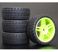 Szwaldaper 4 Piezas 1/10 RC Neumáticos de Turismo de Goma Blanda Llanta de Rueda (905G-6017)