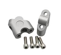 Szwaldaper Abrazadera de montaje for elevador manillar motocicleta aluminio CNC, cónica, 2 piezas, 7/8 pulgadas, 22 mm, universal Abrazadera de manillar de motocicleta(Silver)