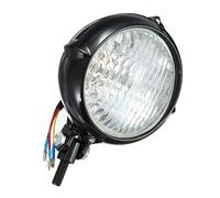 Szwaldaper Bombilla H4 de Estilo Vintage Bates for Motocicleta, luz Amarilla, for Faros Delanteros de Harley, Bobber y Chopper, Color Negro Cromado Bombilla del Faro(Schwarz)