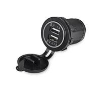 Szwaldaper Cargador de Coche USB Dual 5v 3.1a 17v con Cubierta Impermeable, Adaptador Corriente, Toma para vehículo, Barco, camión, Motocicleta Toma de Carga Interior(White 3.1a)