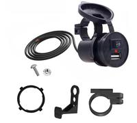 Szwaldaper Cargador para Manillar de Motocicleta, Adaptador USB Resistente al Agua, 12v, 24v, Puerto teléfono, Carga móvil con Interruptor Toma de Carga Interior