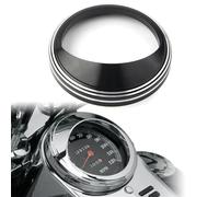 Szwaldaper Cubierta de visera anillo bisel embellecedor velocímetro motocicleta, for Harley, Touring Road King Dyna Softail con 5" Szwaldaper(Black n Chrome)