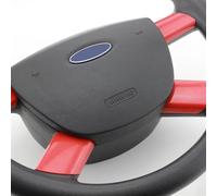 Szwaldaper Cubierta Decorativa del Panel del Volante del Coche ABS, Pegatina embellecedora de Lentejuelas, for Ford, Focus MK2 2 2005-2012, Accesorios Adhesivos Pegatina para Volante(ABS Red)