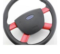 Szwaldaper Cubierta Decorativa del Panel del Volante del Coche ABS, Pegatina embellecedora de Lentejuelas, for Ford, For Focus MK2 2 2005-2012, Accesorios Adhesivos Pegatina para Volante(Red 4pc)
