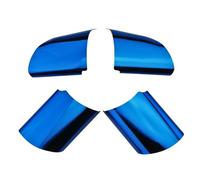 Szwaldaper Etiqueta engomada embellecedora de la Cubierta Decorativa del Volante del Coche de Acero Inoxidable, for Ford, for Focus 2 MK2 2005-2011, Accesorios 4 Uds Pegatina para Volante(Blue)