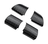 Szwaldaper Etiqueta engomada embellecedora de la Cubierta del Panel de Botones del Volante, for Ford, for Focus 2 MK2 2005-2011, Accesorios de Coche de Fibra de Carbono Pegatina para Volante(4Pcs St