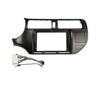 Szwaldaper Fascia Coche 9 Pulgadas para Kia Rio 2012-2015, Adaptador Montaje Panel, Kit moldura Marco DVD Double DIN Marco de Audio para salpicadero de Coche(Frame and Cable)