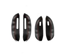 Szwaldaper For Peugeot, 307 2004 2005 2006 2007 2008 2009 2010 2011 2012 2013 Panel de manija de puerta de coche reposabrazos cubierta de cuero accesorios embellecedores Szwaldaper(4pcs Black-red line