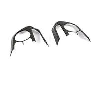 Szwaldaper for Rav 4, for RAV4, 5 Gen 2019 2020, Embellecedor de la Cubierta del Marco botón Volante, moldura Interior Plateada Mate Impresa en Fibra Carbono Pegatina para volante(BLACK Style C 2 pcs)