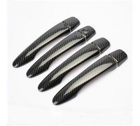 Szwaldaper For Renault, Kadjar 2015-2020, cubierta de manija puerta cromada fibra carbono, moldura embellecedora tapa captura Cubierta de manija de puerta exterior de coche(Black No Button)