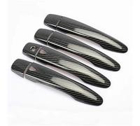 Szwaldaper For Renault, Kadjar 2015-2020, cubierta de manija puerta cromada fibra carbono, moldura embellecedora tapa captura Cubierta de manija de puerta exterior de coche(Black 2 Buttons)