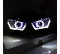 Szwaldaper, For, YZF R25 R3 Faro Delantero Completo For Motocicleta Angel Demon Eye Proyector Faro YZF-R25 R3 Angel Eye 2013-2017 Luz Intermitente de Motocicleta(Blue Eye)