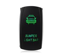 Szwaldaper Interruptor basculante de Palanca Estilo Carling de 5 Pines, SPST, Encendido y Apagado, Interruptor basculante Impermeable, for automóvil, Barco, camión, 12 V Szwaldaper(Green)