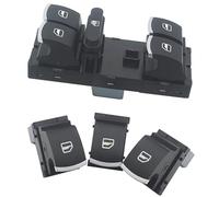 Szwaldaper Interruptor de control ventana automático, para Mk5 Mk6 5Nd959857 5K4959857 Botón elevación maestro cromado Botón del interruptor de la ventana eléctrica del vehículo