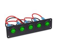 Szwaldaper Panel de interruptores basculantes con botón de Encendido y Apagado de 5 Posiciones, CC, for disyuntores a Prueba de Agua de 12 V y 24 V, Panel de interruptores for embarcaciones Marinas y